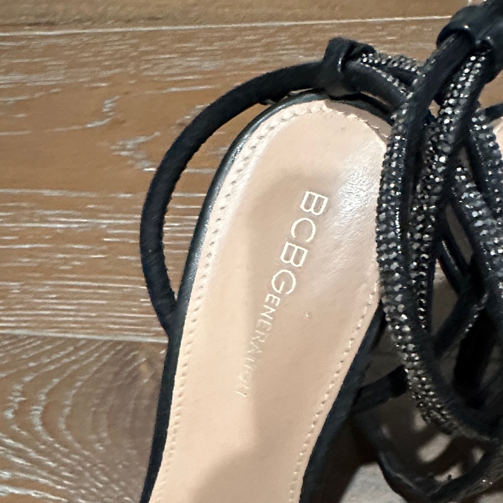Bcbgeneration Black And Silver Bow Heels - image 3